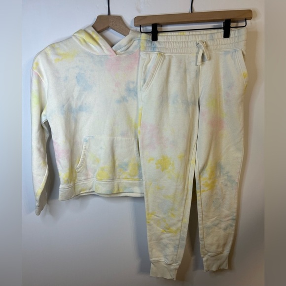 Old Navy Girls Tie-Dyed Sweatsuit, Size L (10/12), Hoodie, Jogger Sweatpants - Picture 1 of 11